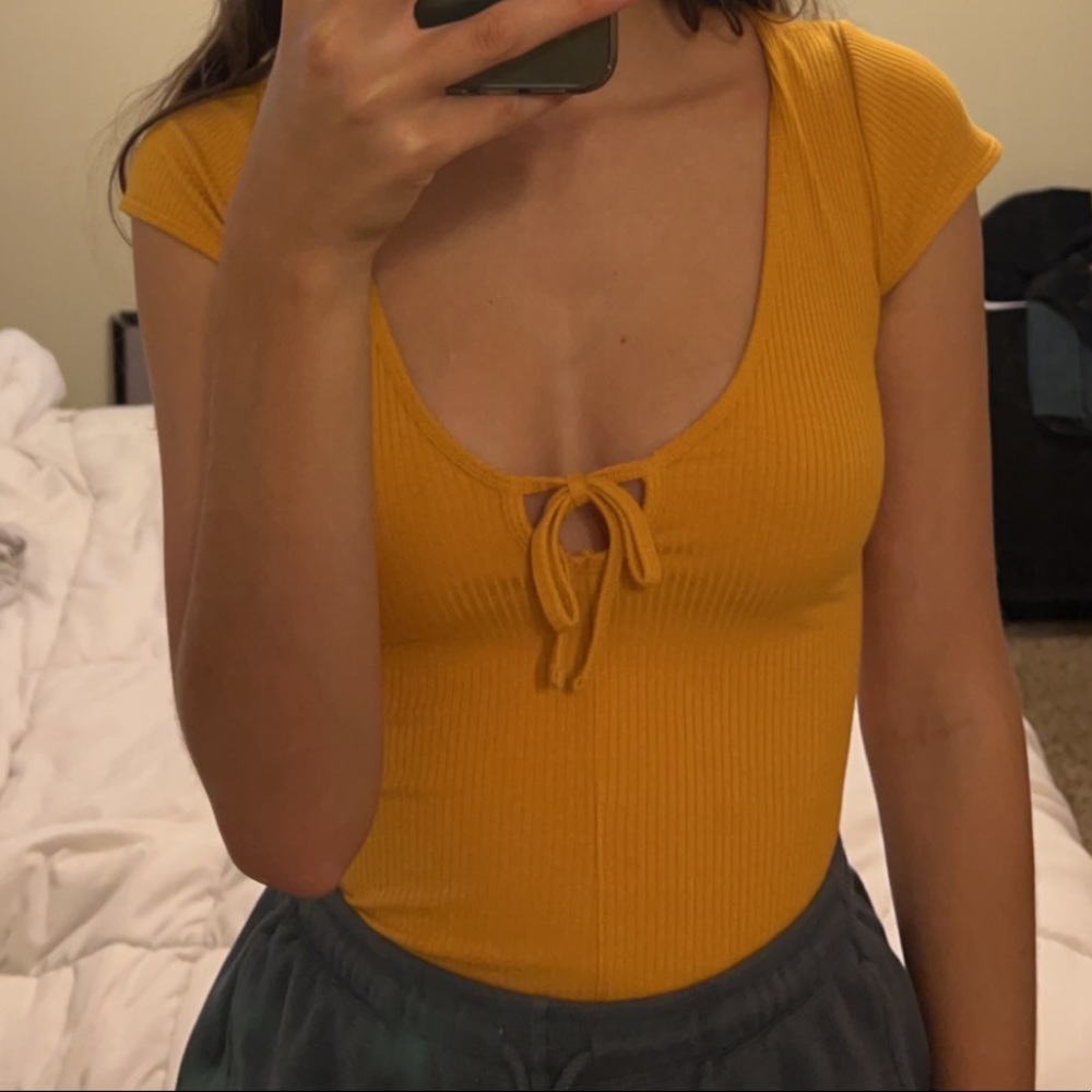 Urban Outfitters Mustard Yellow Bodysuit - Picture 1 of 5